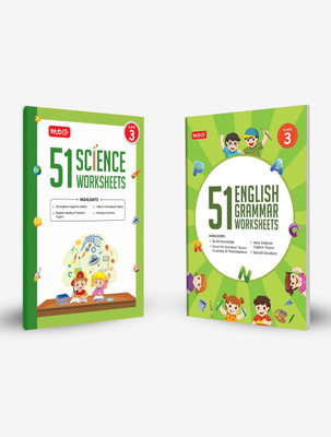 MTG 51 English Grammar & Science Worksheets Class 3 (Set Of 2) – Grammar Workbook To Practice English Concepts In Interactive Way | Science Workbook To Help In Conceptual Clarity (Based On CBSE/NCERT)(Paperback, MTG Editorial Board)