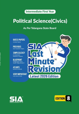 TG LMR Last Minute Revision Intermediate First Year Political Science (Civics) Edition 8 Latest & Updated 2026(Paperback, SIA LMR Series)