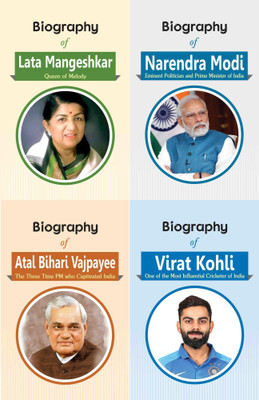 Biography Of Lata Mangeshkar, Atal Bihari Vajpayee, Narendra Modi & Virat Kohli (Set Of 4 Books)(Paperback, RPH Editorial Board)