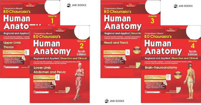 Bd Chaurasia's Human Anatomy 10th Edition 4 Volume Set BY JMD BOOKS(Paperback, JMD books)
