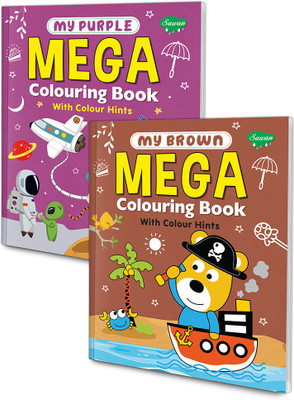 Set Of 2 Mega Colouring Books | My Purple Mega Colouring Book And My Brown Mega Colouring Book | A Perfect Combo Of Colouring Book(Paperback, sawan)