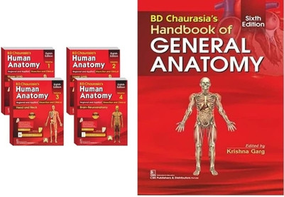 B D Chaurasia's Human Anatomy 4 Volume Set ( Vol.1 To Vol 4) + BD CHAURASIAS HANDBOOK OF GENERAL ANATOMY 9ED (PB 2022)(Paperback, B.D Chaurasia)