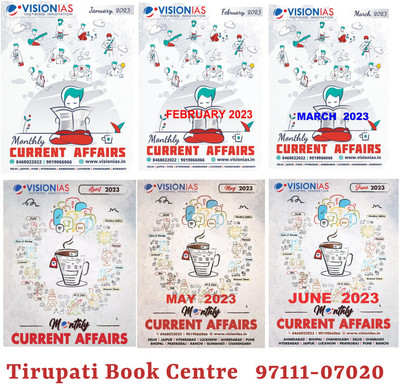 VISION IAS Current Affairs Jan 2023 - June 2023 English Medium Set Of 6 Books For IAS /PCS Civil Service Preparation Photocopy 2023(Paperback, VISION IAS)