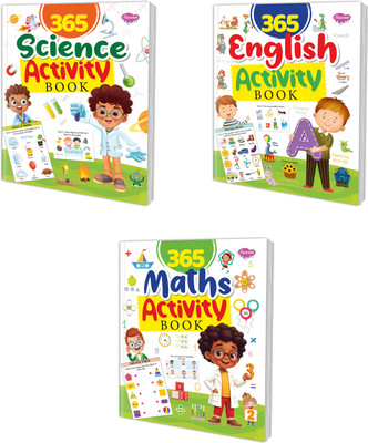 365 English Activity, Maths Activity And Science Activity :- Preschool To Primary Activity Book, Skill Builder Workbook For Kids, Screen Free Learning Book | Combo Of 3 Activity Books(Paperback, SAWAN)