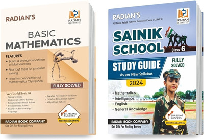 Combo Of Basic Maths And Sainik School Class 6 Guide Book 2024 For Entrance Exam (AISSEE) (Set Of 2 Books, English Medium)(Paperback, Radian book company)