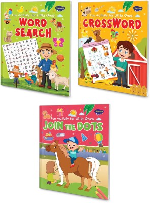 Pack Of 3 Fun Activity For Little Ones Word Search, Crossword & Join The Dots | By Sawan(Paperback, Sawan)
