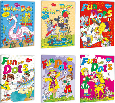 Sawan Present Set Of 6 Book Fun With Dots| Join The Dots Fun With Alphabets, Join The Dots Fun With Numbers, Fun With Dots-1 To 4(Pin Binding, Manoj Publications Editorial Board)