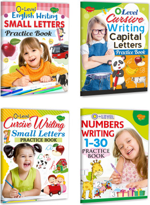 O-Level English Writing Small Letters, Cursive Writing Capital Letters, Small Letters and Numbers Writing 1–30 Practice book : Learning activity book, Writng practice book, Preschool learning book | Pack of 4 practice books.(Paperback, SAWAN) O-Level English Writing Small Letters, Cursive Writing Capital Letters, Small Letters and Numbers Writing 1–30 Practice book : Learning activity book, Writng practice book, Preschool learning book | Pack of 4 practice books.(Paperback, SAWAN)