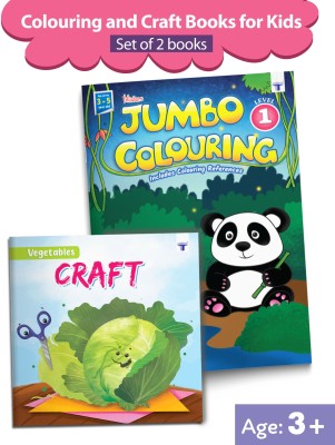 Jumbo Colouring Book Level 1 & Art And Craft Activity Book For Kids (Vegetables Craft) | Best Gift To Children | Includes Sticker | Age 3 Years And Above | 2 Books(Paperback, Target Publications)