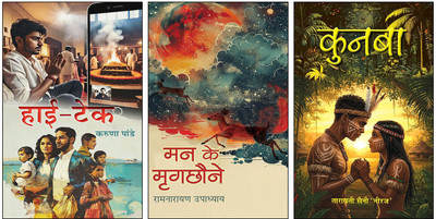 Hindi Novel Hi-Tech + Mann Ke Mrigchhaune + Kunba ( Set Of 3 Books In Hindi )(Paperback, Hindi, Karuna Pande, Pt. Ram Narayan Upadhyaya, Tarawati Saini ‘Neeraj’)