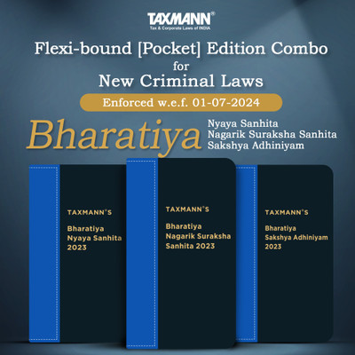 Taxmann's New Criminal Laws Combo's Flexi-Bound [Pocket] Edition – Bharatiya Nyaya Sanhita (BNS) | Bharatiya Nagarik Suraksha Sanhita (BNSS) | Bharatiya Sakshya Adhiniyam (BSA) | 3 Books Set(Paperback, Taxmann)