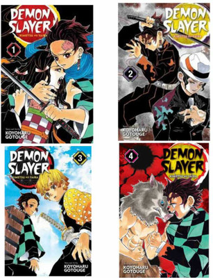 Demon Slayer: Kimetsu No Yaiba, Vol. 1,2,3,4 Combo Set(Paperback, Koyoharu Gotouge)