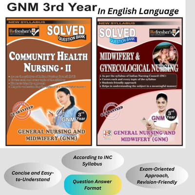 GNM 3rd Year Solved Question Bank Midwifery And Gynecological Nursing , Community Health Nursing - 2, In English Language BY Medico Refresher(HARDBOOK, MOHIT, ARUN, VARUN)