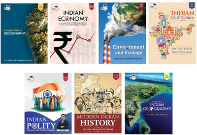 Environment, Modern Indian History, Indian Polity, Economy, Art & Culture, Principles & Fundamentals Of Indian Geography Set Of 7 Books (Latest Edition) UPSC 2025, Civil Services Exam, State Administrative Exams(Paperback, StudyIQ Publications) Environment, Modern Indian History, Indian Polity, Economy, Art & Culture, Principles & Fundamentals Of Indian Geography Set Of 7 Books (Latest Edition) UPSC 2025, Civil Services Exam, State Administrative Exams(Paperback, StudyIQ Publications)