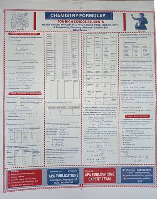 A CHEMISTERY FORMULA CHART IN ENGLISH FOR HIGH SCHOOL STUDENTS (9th & 10t Class),USEFUL FOR CBSE,ICSE,IERT,POLYTECHNIC,PHARMACY COURSE PREPARATION