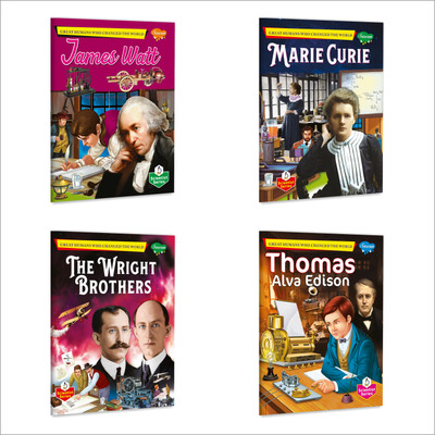 Sawan Present Set Of 4 Books | Great Human Who Changed The World Series | James Watt, Marie CurieThe, Wright Brothers And Thomas Alva Edison(Pin Binding, Manoj Publications Editorial Board)