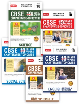 MTG CBSE 10 Years Chapterwise Topicwise Solved Papers With Question Bank Class 10 Science, Mathematics, English, Hindi-B & Social-Science (Set Of 5 Books) - CBSE Champion For 2025 Exam | Video Solution Of PYP(Paperback, MTG Editorial Board)