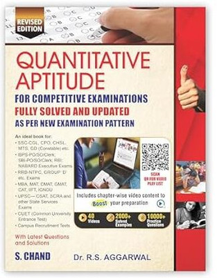 Quantitative Aptitude (Revised Edition 2025): For All Govt. Competitive Exams For Banking, SSC CGL CHSL MTS GD, RRB Railway, Police, UPSC Civil Service, IBPS, SBI BANK PO | S Chand Exam Book 2025 Paperback(Paperback, RS. AGGARWAL) Quantitative Aptitude (Revised Edition 2025): For All Govt. Competitive Exams For Banking, SSC CGL CHSL MTS GD, RRB Railway, Police, UPSC Civil Service, IBPS, SBI BANK PO | S Chand Exam Book 2025 Paperback(Paperback, RS. AGGARWAL)