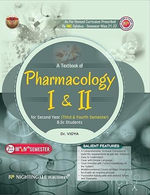 A Textbook Of Pharmacology I & II For Second Year ( Third & Fourth Semester ) B.Sc Students, 1/e 2025 ((Paperback, Vidya)
