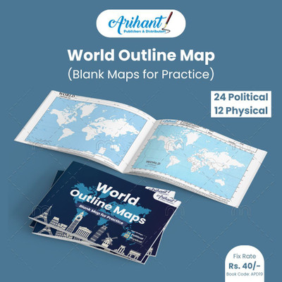 World Outline Map - Political & Physical (Set Of 5 Booklet) | 36 Maps In One Booklet (Blank Map For Practice)(Paperback, Others, Experts)