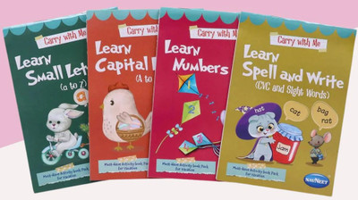 Navneet Carry With Me Series: Capital Letters, Small Letters, Spell & Write Numbers 1 To 30 & More (Pack Of 4)(Paperback, Navneet Education)