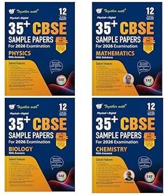 Together With 35+ CBSE Sample Papers Physics, Chemistry, Biology And Mathematics For Class 12 I Set Of 4 Books I EAD Series In Physical + Digital Edition Includes Solved & Unsolved Papers With CBQs & Topper’s Answer Sheet I For 2026 Board Exam Paperback – 19 April 2025(Paperback, Rachna Sagar) Together With 35+ CBSE Sample Papers Physics, Chemistry, Biology And Mathematics For Class 12 I Set Of 4 Books I EAD Series In Physical + Digital Edition Includes Solved & Unsolved Papers With CBQs & Topper’s Answer Sheet I For 2026 Board Exam Paperback – 19 April 2025(Paperback, Rachna Sagar)