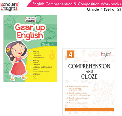Scholars Insights Combo Set Of Comprehension & Composition English Grammar Workbooks Grade 4| Set Of 2(Paperback, Scholars Insights)
