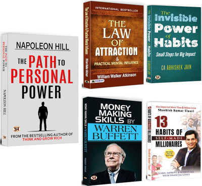The Path To Personal Power + The Law Of Attraction And Practical Mental Influence + Money Making Skills By Warren Buffet + The Invisible Power Of Habits + 13 Habits Of Self-Made Millionaires | Treasure Of Bestselling Self Help Books | Personality Development (Set Of 5 Books In English)(Paperback, Na The Path To Personal Power + The Law Of Attraction And Practical Mental Influence + Money Making Skills By Warren Buffet + The Invisible Power Of Habits + 13 Habits Of Self-Made Millionaires | Treasure Of Bestselling Self Help Books | Personality Development (Set Of 5 Books In English)(Paperback, Na