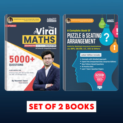 Puzzles & Seating Arrangement & Viral Maths Combo For IBPS / SBI / RRB / RBI Bank Clerk / PO Prelims & Main Exams (English Printed Edition) By Adda247(Paperback, Adda247 Publications)