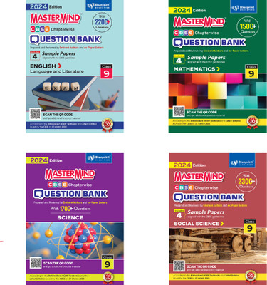 Science Maths English Social Science (4 Books Combo) Cbse Question Bank Class 9 With CBSE Sample Paper For 2024 Exams By Master Mind(Paperback, Blueprint Editorial Board)