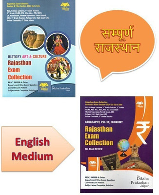 RAJASTHAN EXAM COLLECTION (Enlish-Language)-HISTORY ART & CULTURE ( Vol.- 1 ) + GEOGRAPHY, POLITY ECONOMY (Vol.-2) [2-Books Set](Paperback, S Charan (RPSC Topper))