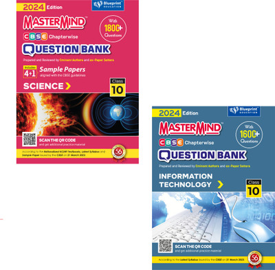 Information Technology, Science (2 Books Combo) Cbse Question Bank Class 10 With Cbse Sample Paper For 2024 Exams By Master Mind(Paperback, Blueprint Editorial Board)