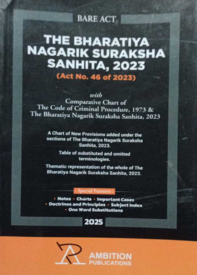 The Bharatiya Nagarik Suraksha Sanhita 2023 Bare Act English Edition 2025(Paperback, Ambition Publication)