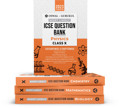 Oswal-Gurukul Most Likely ICSE Question Bank Class 10 Bundles (Set Of 4) : Physics, Chemistry, Maths & Biology For Exam 2023(Product Bundle, Oswal - Gurukul)
