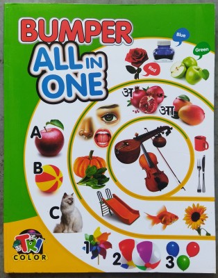 BUMPER- All In One Book For All Children, Kids With Attractive Color Pictures, Pre Nursery Book Of English And Hindi Alphabet, Numbers, Multiplication Table, Varnmala, Counting, Animals, Birds, Shapes, Colours, Fruits, Vegetables, Body Parts, My Family, Early Learning Book For Kids , ETC(Paperback, 