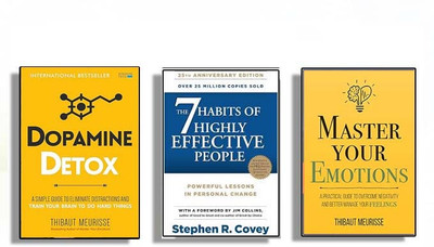 Must Read And Hiley Recommended Of 3 Books Combo Dopamine Detox & 7 Habits Of Highly Effective Teens & Master Your Emotion ( English, Pack 3)(Paperback, Sean Covey, Thibaut Meurisse)
