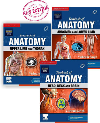 Textbook Of Anatomy:Upper Limb And Thorax, Vol 1, Abdomen And Lower Limb, Vol 2, Head, Neck And Brain, Vol 3, 4Th Edition ( 3 Book Set ) Special MBBS 1St Yer Student(Paperback, Vishram Singh)