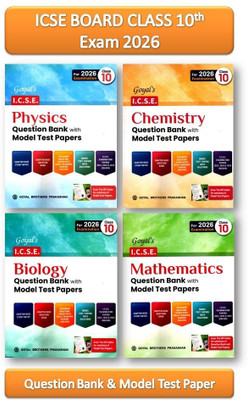 Goyal's ICSE Class 10th - (4 Books Set) Physics + Chemistry + Mathematics + Biology Question Bank With Model Test Papers For 2026 Examination, With 2023-25 Years Solved Papers, Sample Papers, Key Notes, Concept Enhancer(Paperback, Goyal Brother CBSE EXPERT TEAM) Goyal's ICSE Class 10th - (4 Books Set) Physics + Chemistry + Mathematics + Biology Question Bank With Model Test Papers For 2026 Examination, With 2023-25 Years Solved Papers, Sample Papers, Key Notes, Concept Enhancer(Paperback, Goyal Brother CBSE EXPERT TEAM)