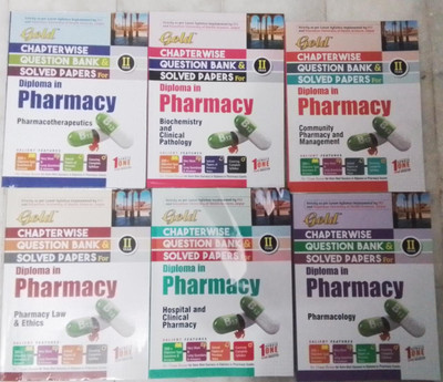 DIPLOMA IN PHARMACY (D.PHARMA) 2nd YEAR CHAPTERWISE QUESTION BANK AND SOLVED PAPERS.(COMPLETE SET OF 6 BOOKS)BY GOLD BOOKS (INDIA).STRICTLY AS PER PCI SYLLABUS New Edition 2023(Paperback, Gold Books India) DIPLOMA IN PHARMACY (D.PHARMA) 2nd YEAR CHAPTERWISE QUESTION BANK AND SOLVED PAPERS.(COMPLETE SET OF 6 BOOKS)BY GOLD BOOKS (INDIA).STRICTLY AS PER PCI SYLLABUS New Edition 2023(Paperback, Gold Books India)