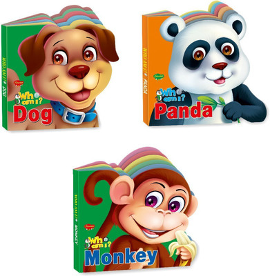 Sawan Presents Set Of 3 Who Am I Story Books Of Dog , Monkey & Panda(Board Book, Manoj Publications Editorial Board)