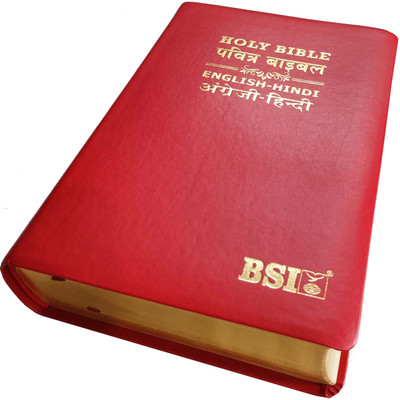 Holy Bible English (ESV)- Hindi (O.V.) Diglot Bible Royal Burgundy PU Yapp Containing Old And New Testament BSI(Leather, God's Word)