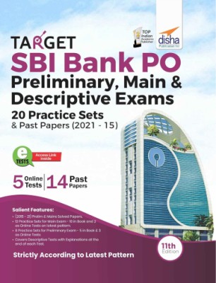 Target SBI Bank PO Preliminary, Main & Descriptive Exams - 20 Practice Sets & Past Papers (2021 - 15) 11th Edition(Paperback, Disha Experts)