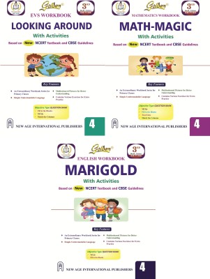 Golden English Workbook Marigold, Mathematics Workbook Math-Magic, EVS Workbook Looking Around With Activities (Based On NCERT Textbook) For Class - 4 | ( Pack Of 3)(Paperback, Meenu Chopra, JItesh Vohra)