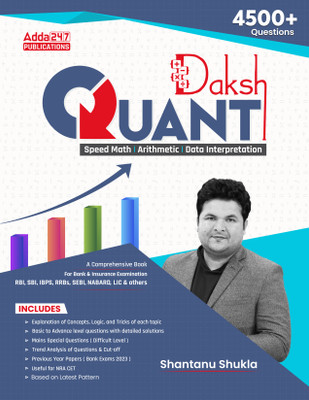 Daksh Quant|Speed Math|Arithmetic|Data Interpretation Comprehensive Book For Bank & RBI|SBI|IBPS|RRB Other Bank Exams(Paperback, Shantanu Shukla)