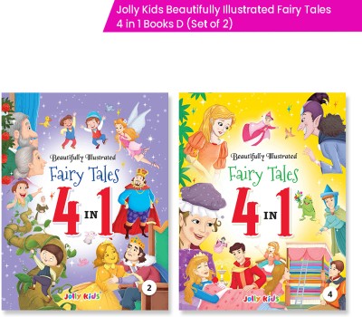 Jolly Kids Beautifully Illustrated Classic Fairy Tales 4 In 1 Books D Set Of 2 For Kids Ages 3+| King Midas, Thumbelina, The Frog Prince, The Princess And The Pea, Sleeping Beauty(Paperback, Jolly Kids)