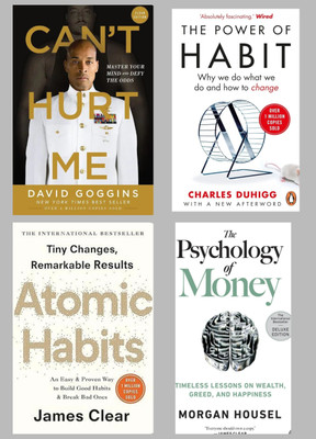 The Psychology Of Money, Atomic Habits, The Power Of Habit, Can't Hurt Me(Paperback, Self help)