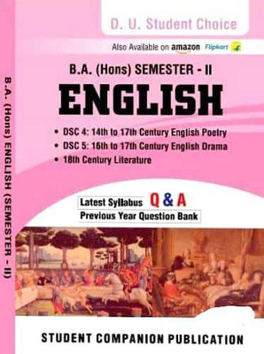 Student Choice Delhi University B A Hons 1st Year English DSC 4 & 5 Semester 2 Applicable SOL & Regular Colleges NCWEB Previous Years Papers UGCF/NEP(Paperback, Student Companion Publications)