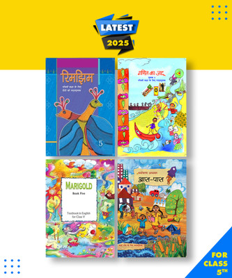 NCERT Hindi Medium Books For Class 5th-Marigold + Rimjhim + Ass Pass + Ganit Ka Jadu|New Latest Edition For 2025-2026(Set Of 4 )Combo(Hardcover, Hindi, NCERT)