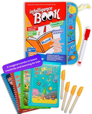 Magic Water Colouring Reusable Book And Intelligence Book For Kids Musical Learning Study Book | 5 Books(Hardbound, Target Publications)