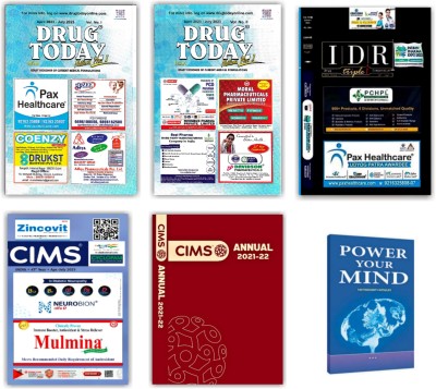 DRUG TODAY Vol 1 & 2 Latest Edition Along With IDR, CIMS Latest Edition, CIMS Annual Latest Edition, Power Your Mind Book - Pack Of 6 Books(Paperback, DRUG TODAY)